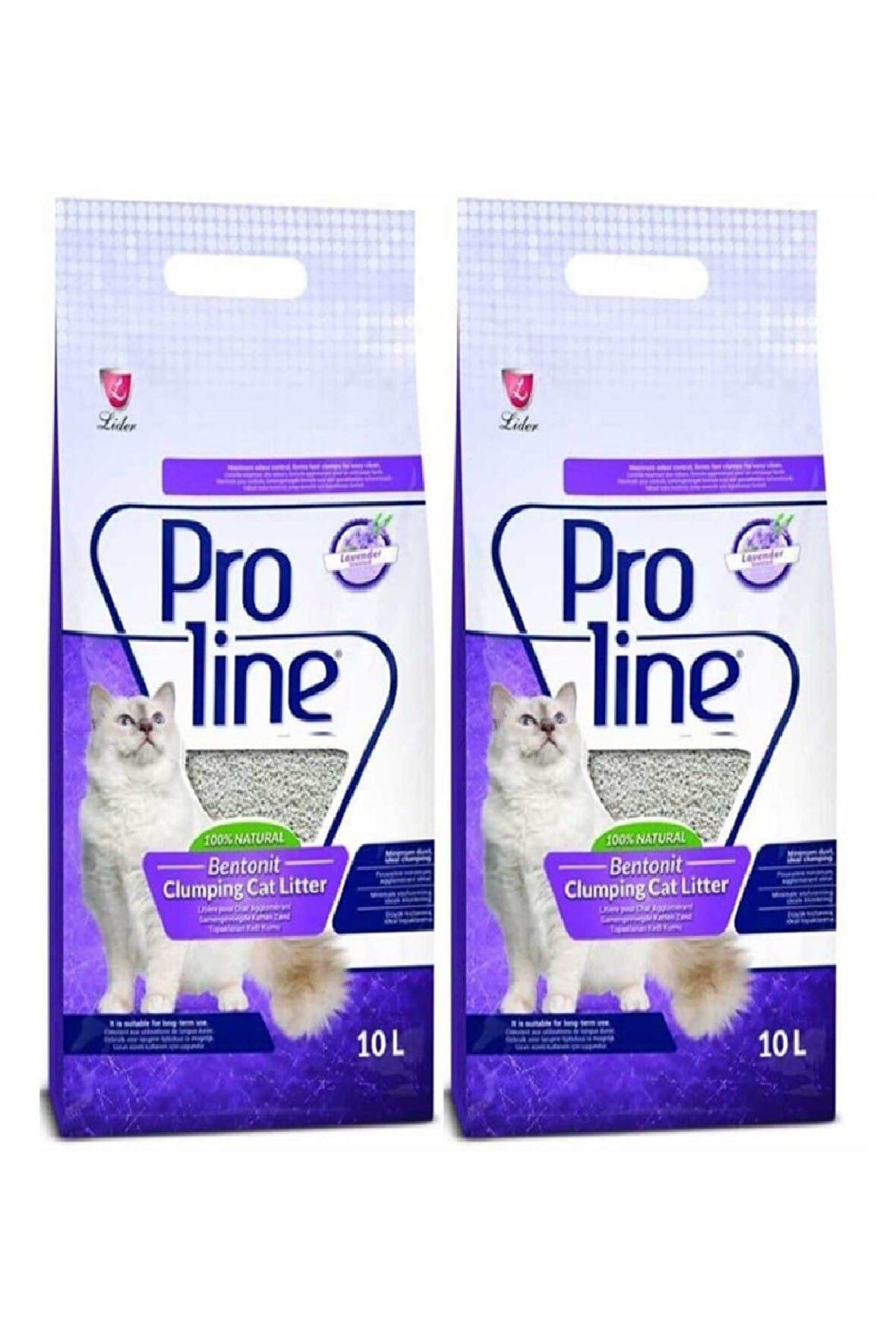 Pro Line Lavanta Kokulu Bentonit Kedi Kumu 10 Lt 2 Adet