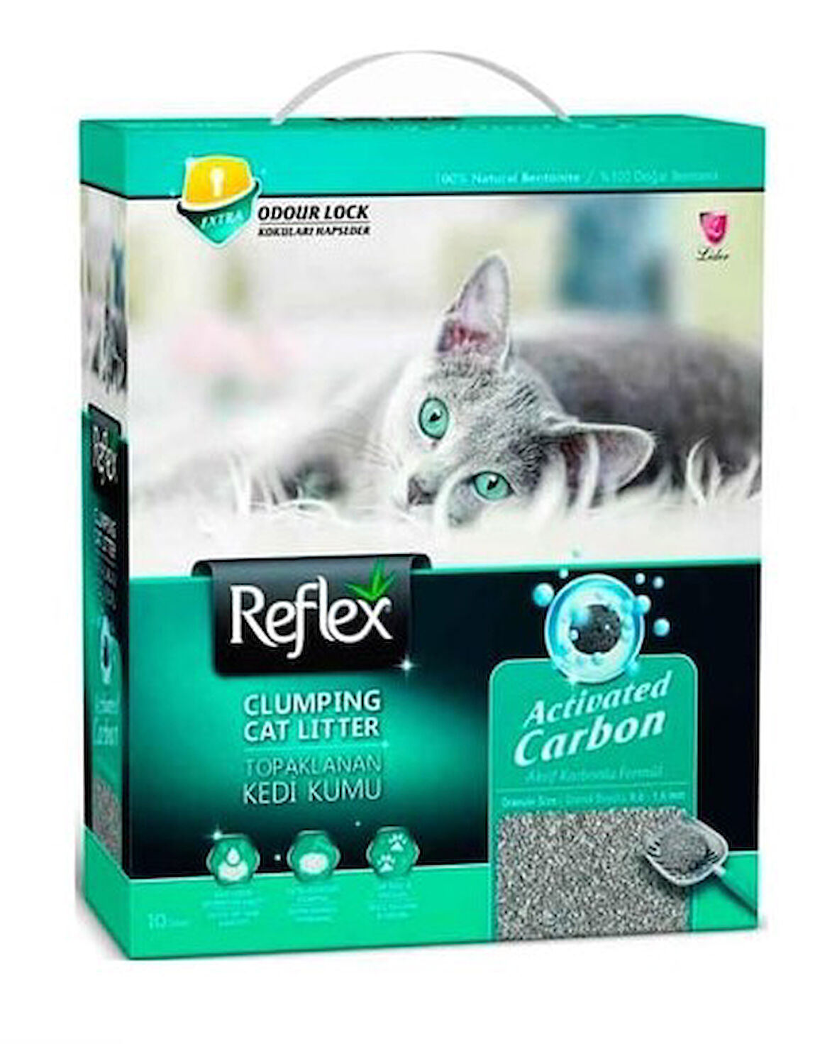 Reflex Aktif Karbonlu Topaklaşan Kedi Kumu 10 Lt x 2 Adet