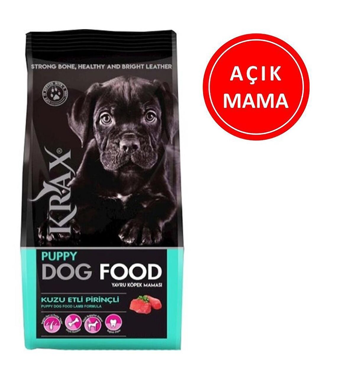 Krax Puppy Kuzu Etli Pirinçli Yavru Köpek Maması 1 Kg AÇIK