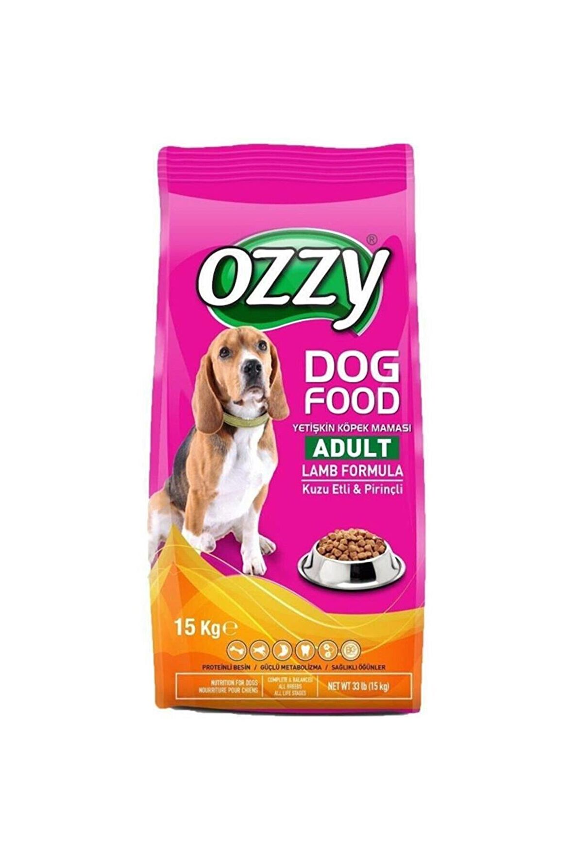 Ozzy Kuzu Etli Pirinçli Yetişkin Köpek Maması 15 Kg