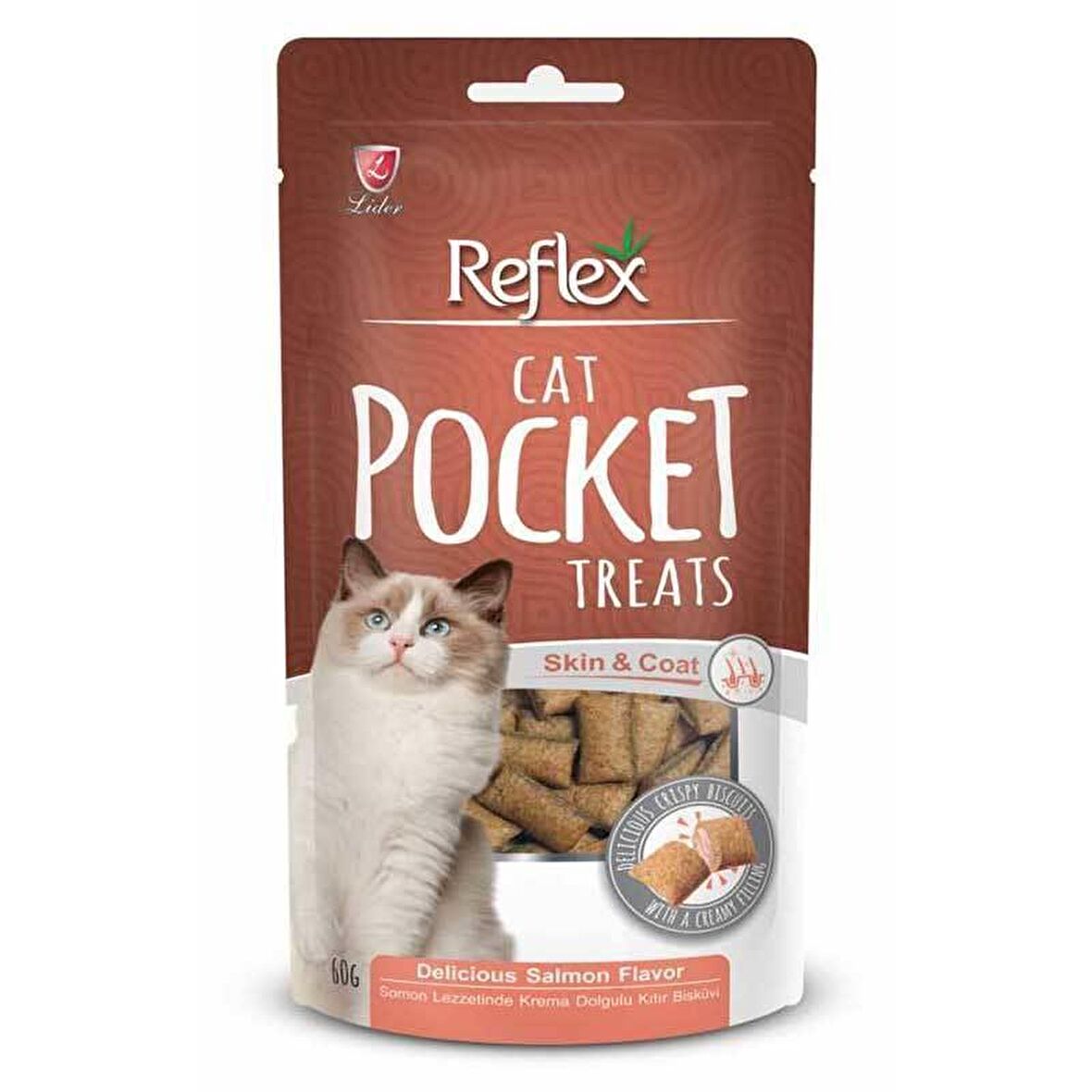 Reflex Cat Pocket Treats Somonlu Granül Yetişkin Kedi Ödülü 60 g 