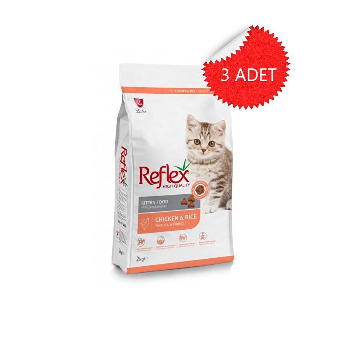 REFLEX TAVUKLU YAVRU KEDİ MAMASI 2 KG * 3 ADET