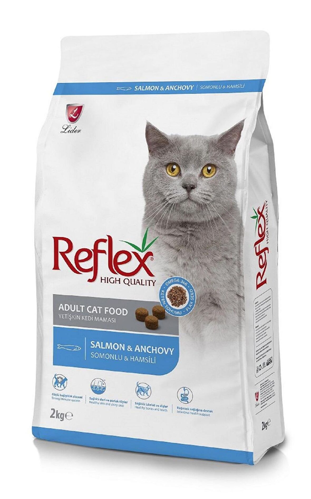 Reflex Salmon Anchovy Somonlu ve Hamsili Yetişkin Kedi Maması 2 Kg