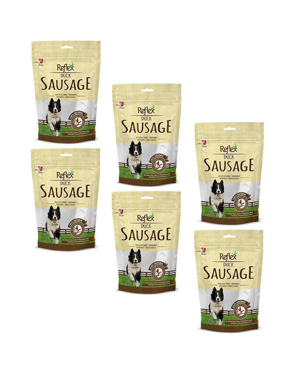 Reflex Duck Sausage Ördekli Yetişkin Ödül Maması 6x80 gr 
