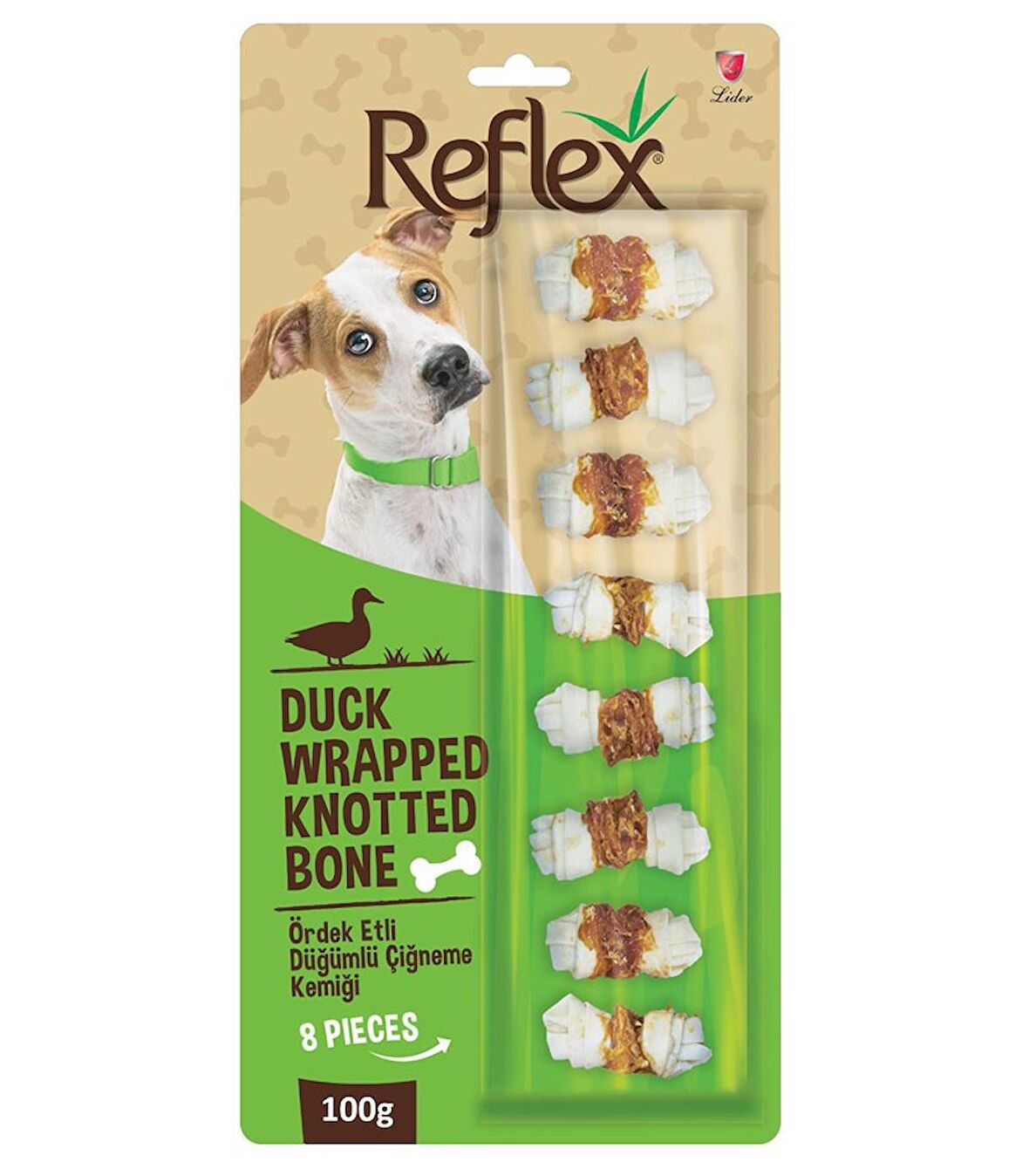 Reflex Ördek Etli Düğümlü Çiğneme Kemiği 8'li 100 Gr