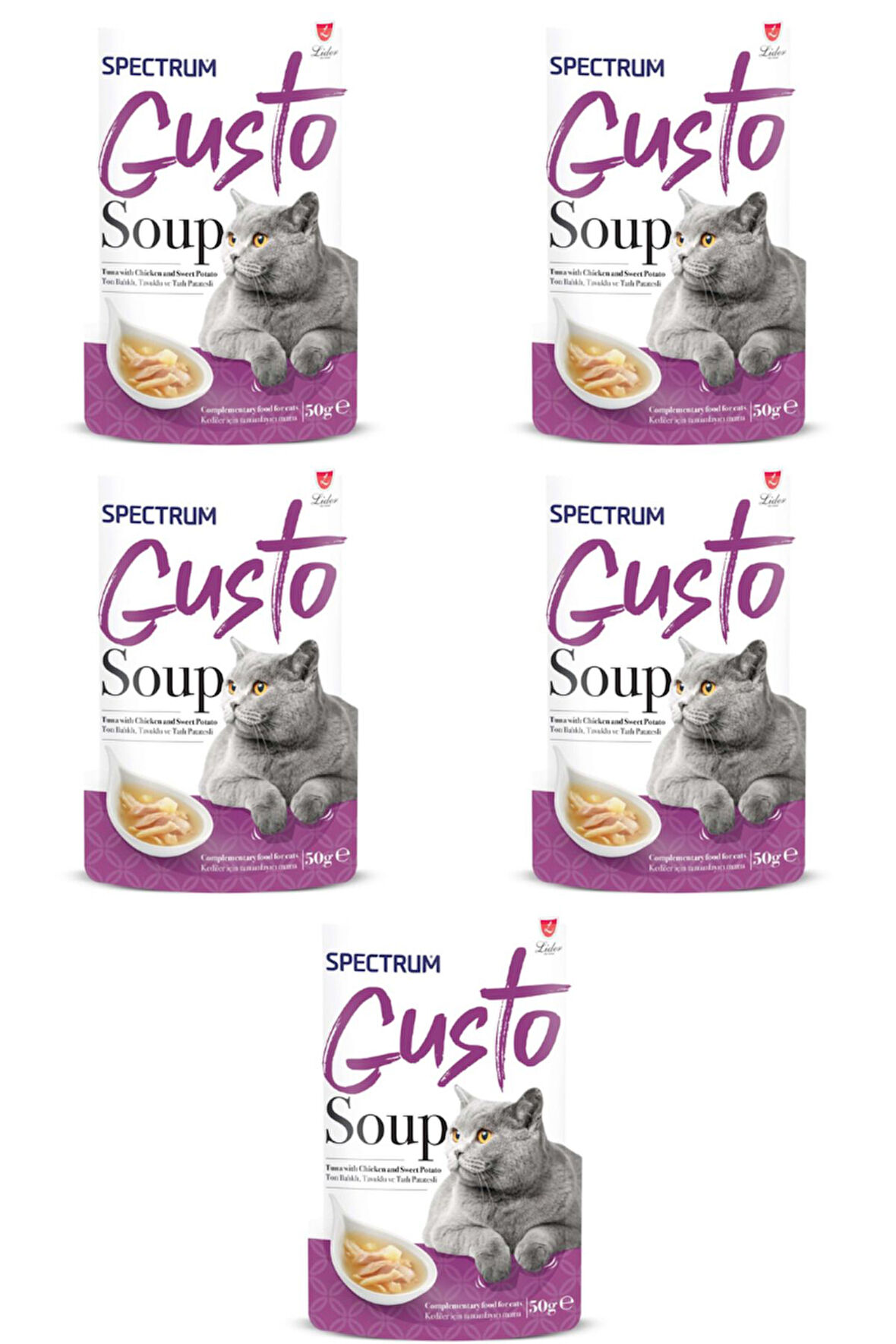 Gusto Ton Balıklı Tavuklu ve Tatlı Patatesli Kedi Çorbası 50gr - 5 Adet