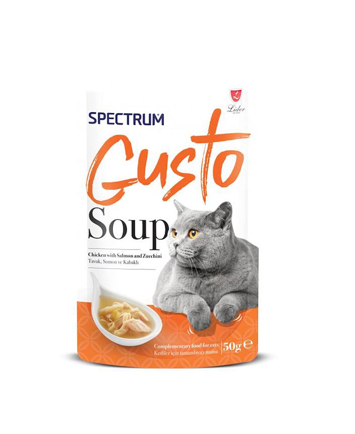 Spectrum Gusto Somon Balıklı, Tavuklu, Kabaklı Kedi Çorbası 50 Gr