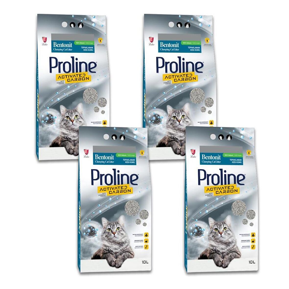 Pro Line Aktif Karbon Kedi Kumu 10 Lt X 4 Adet