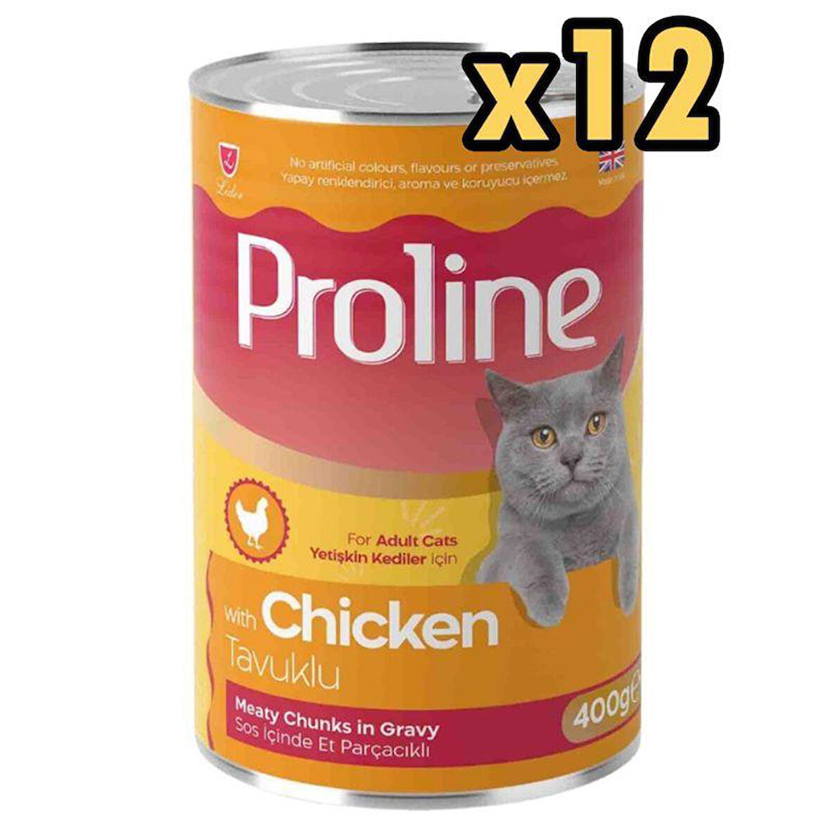 Proline Tavuklu Yetişkin Kedi Maması 400 Gr x 12 Adet