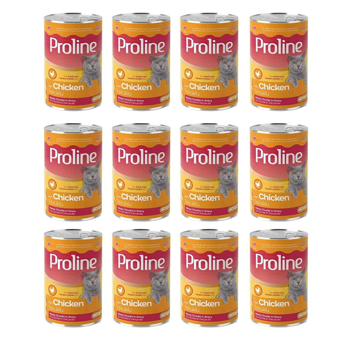 Proline Tavuklu Kedi Konservesi 400 g (12 Adet)