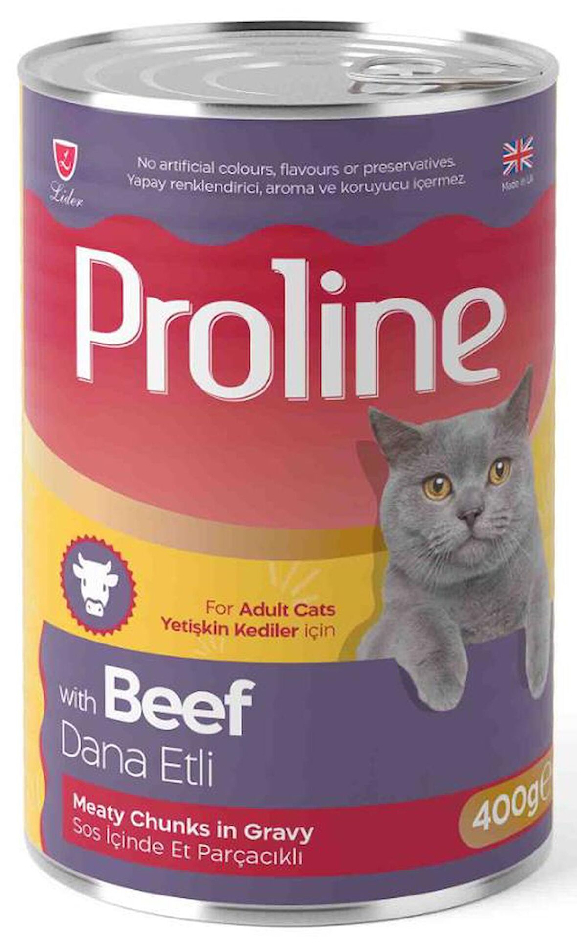 Pro Line Dana Etli Gravy Yetişkin Kedi Konserve Maması 400 Gr