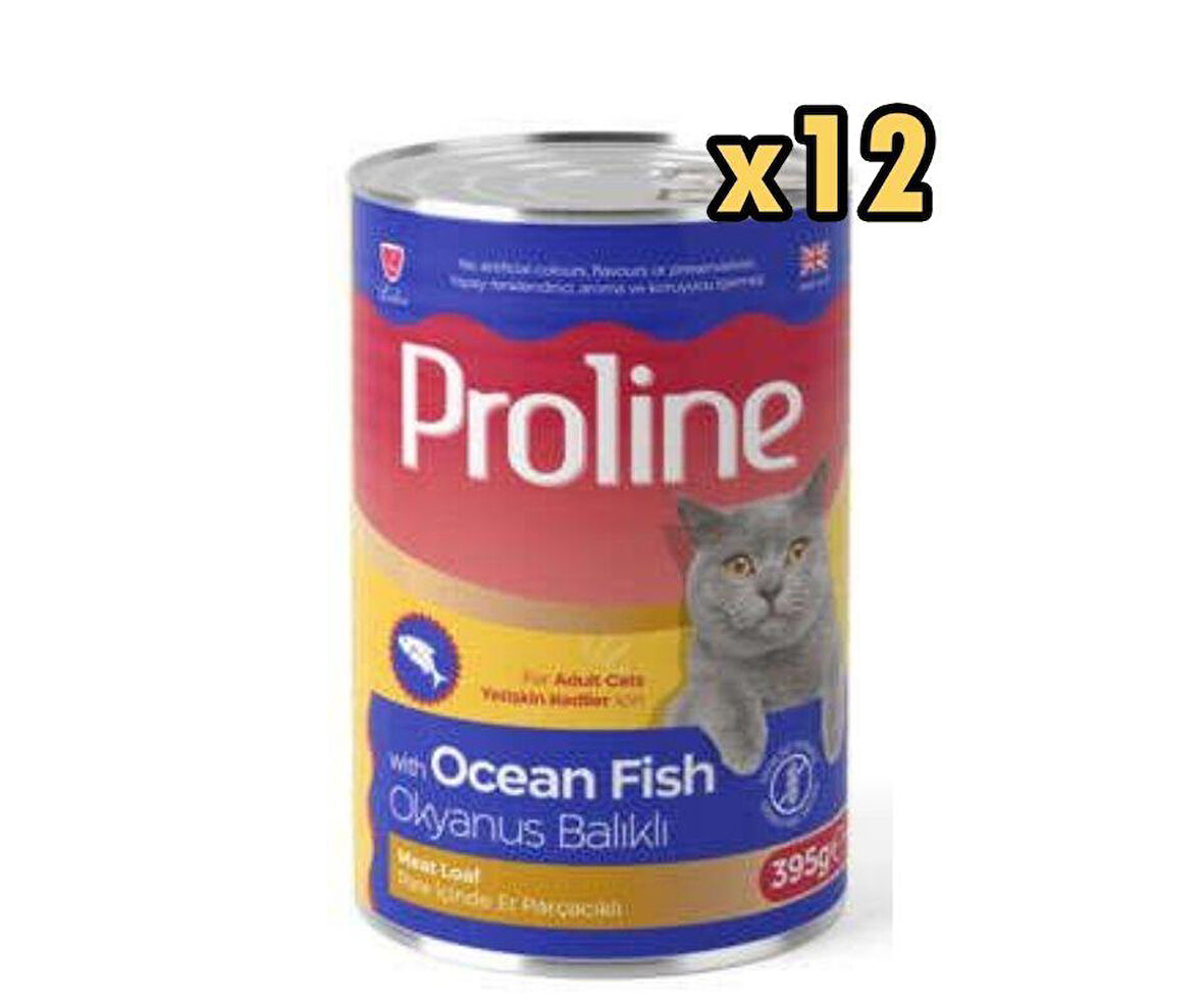 Proline Okyanus Balıklı Pate Et Parçalı Kedi Konservesi 395 Gr x 12 Adet