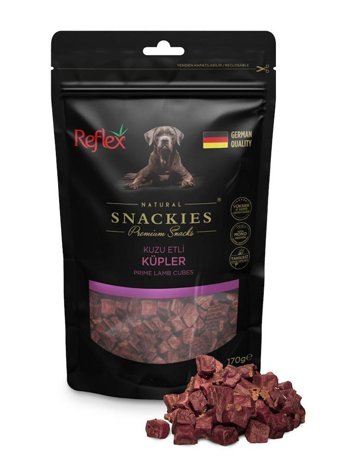 Reflex Snackies Kuzu Et Küpleri Kurutulmuş Et Köpek Ödülü 170gr