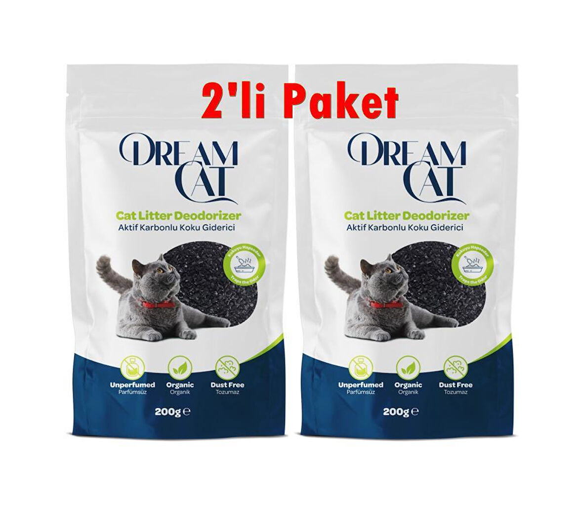 Dream Cat Kedi Kumu Koku Giderici Aktif Karbonlu 2x200 Gr 