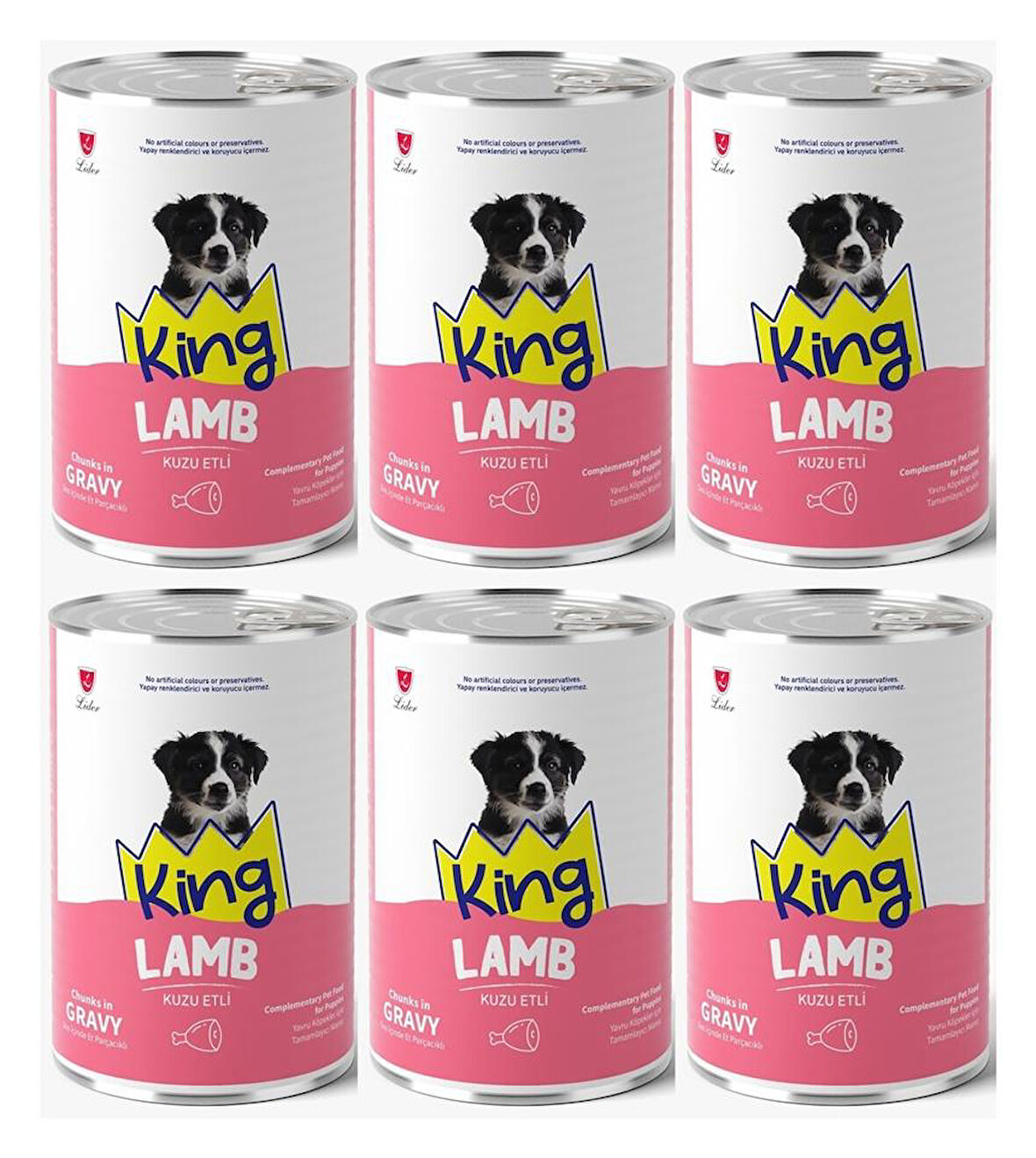 King Et Parçacıklı Kuzu Etli Yavru Köpek Konserve 400 Gr*6 ADET