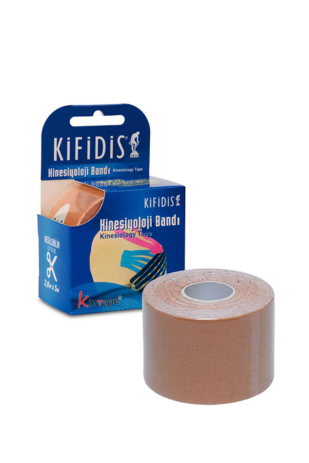 Kifidis Kinesiyoloji Bandı Kesileilir 3,8 cm x 5 m Bej / Beige