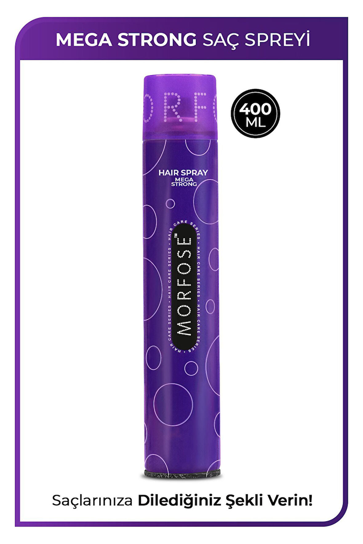 Saç Spreyi Mega Strong Mor 400 ml - Güçlü Dış Etkenlere Karşı Kalıcı Tutuş