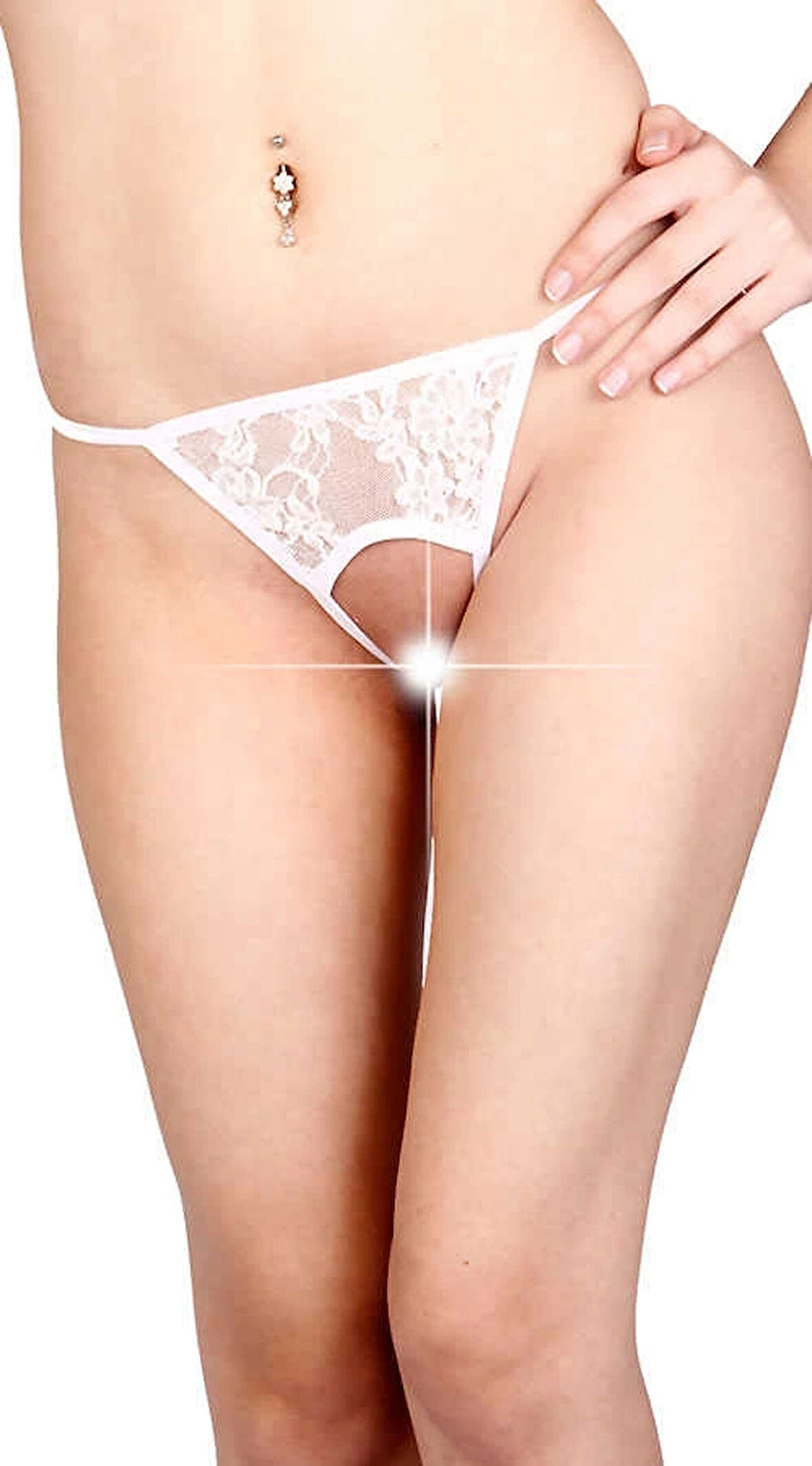 BEYAZ ÖZEL BÖLGESI AÇIK FANTAZI STRING TM1163