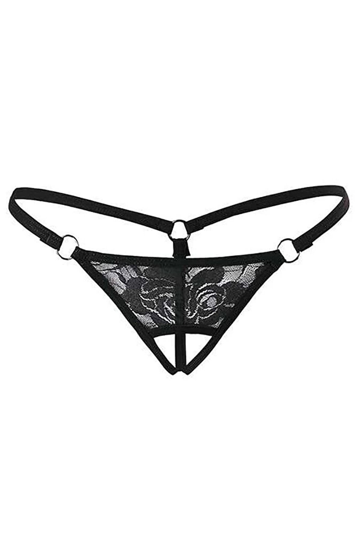 SIYAH DANTELLI ÖZEL BÖLGESI AÇIK G-STRING TM1167