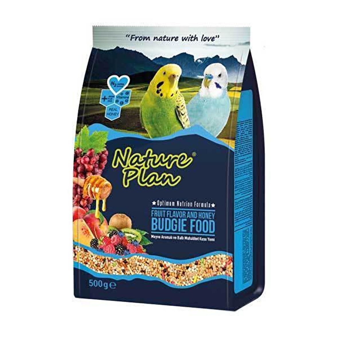 Nature Plan Ballı - Meyveli 500 Gr Muhabbet Kuşu Yemi 