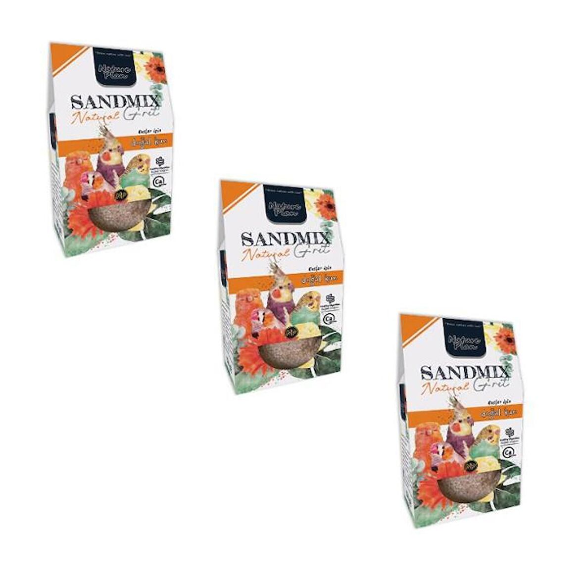 Nature Plan Sandmix Grit Natural Kuş Kumu 250 Gr - 3 Adet