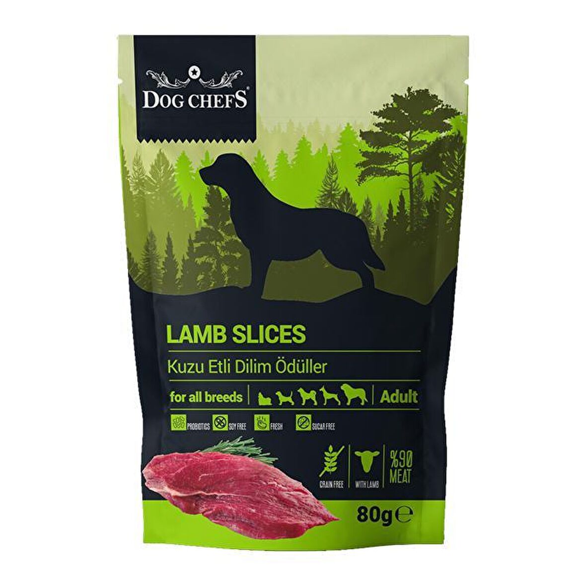 Dog Chefs Lamb Slices Kuzu Etli Yetişkin Ödül Maması 80 gr 