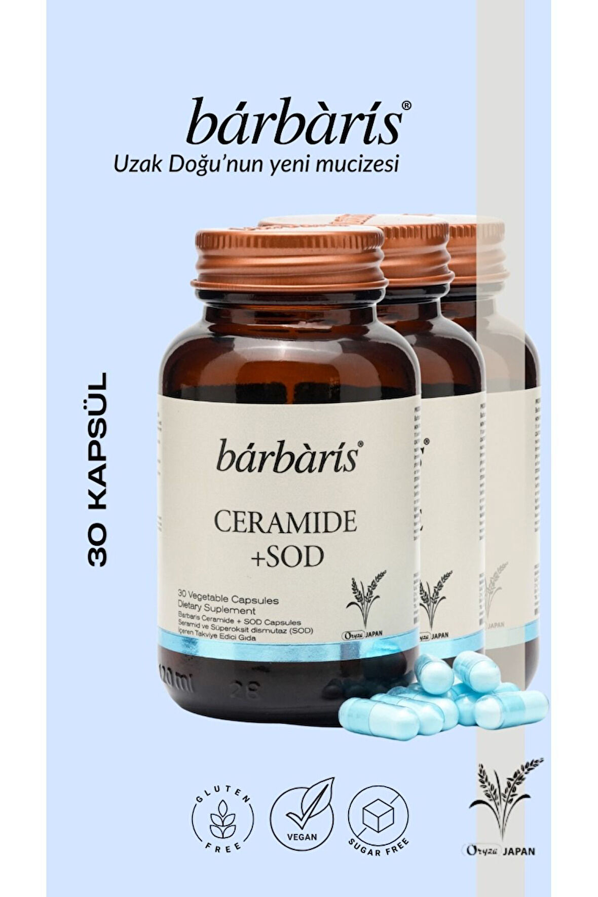 BARBARİS CERAMIDE+SOD 30 CAPSULES*3 PAKET