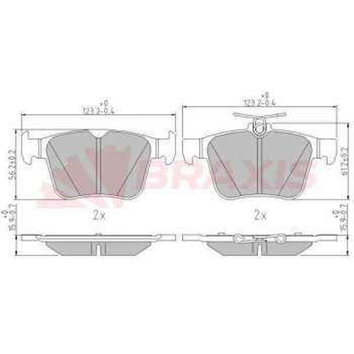 Vag Arka Fren Balatası Golf VII A3 1,2 / 1,4tfsi 1,6 / 2,0tdi 12> - Braxıs Aa0605