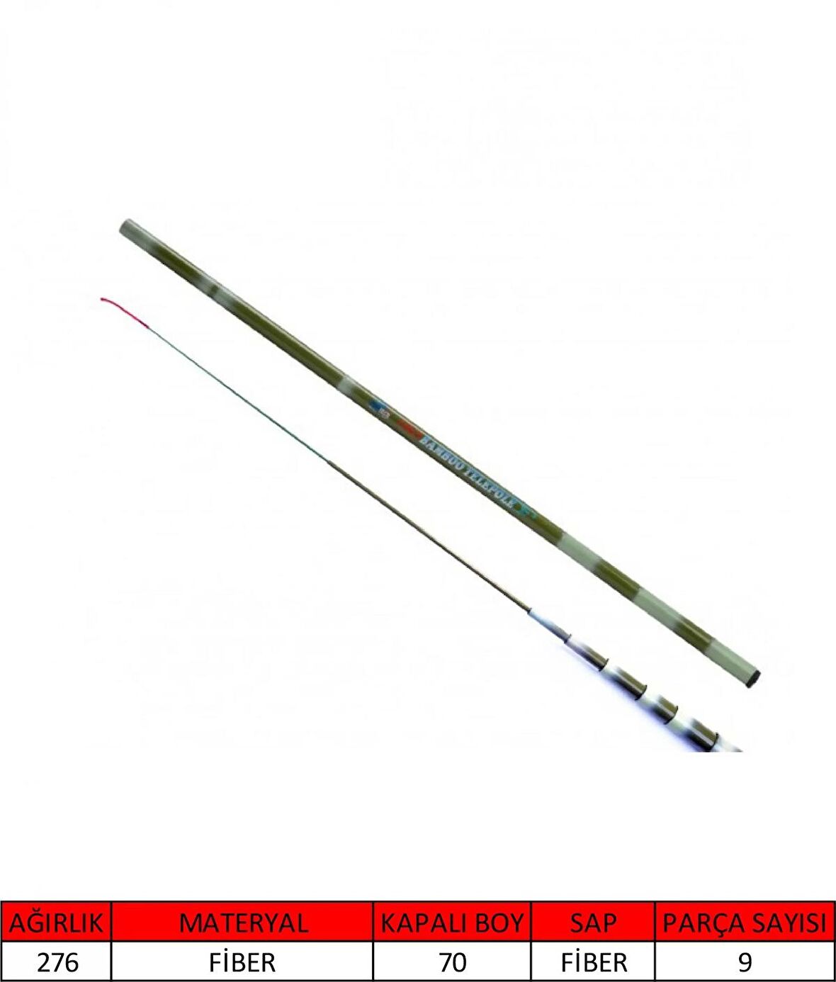 Captain 1065 Bamboo Pole Kısa Kapanır Göl Kamışı 540 cm