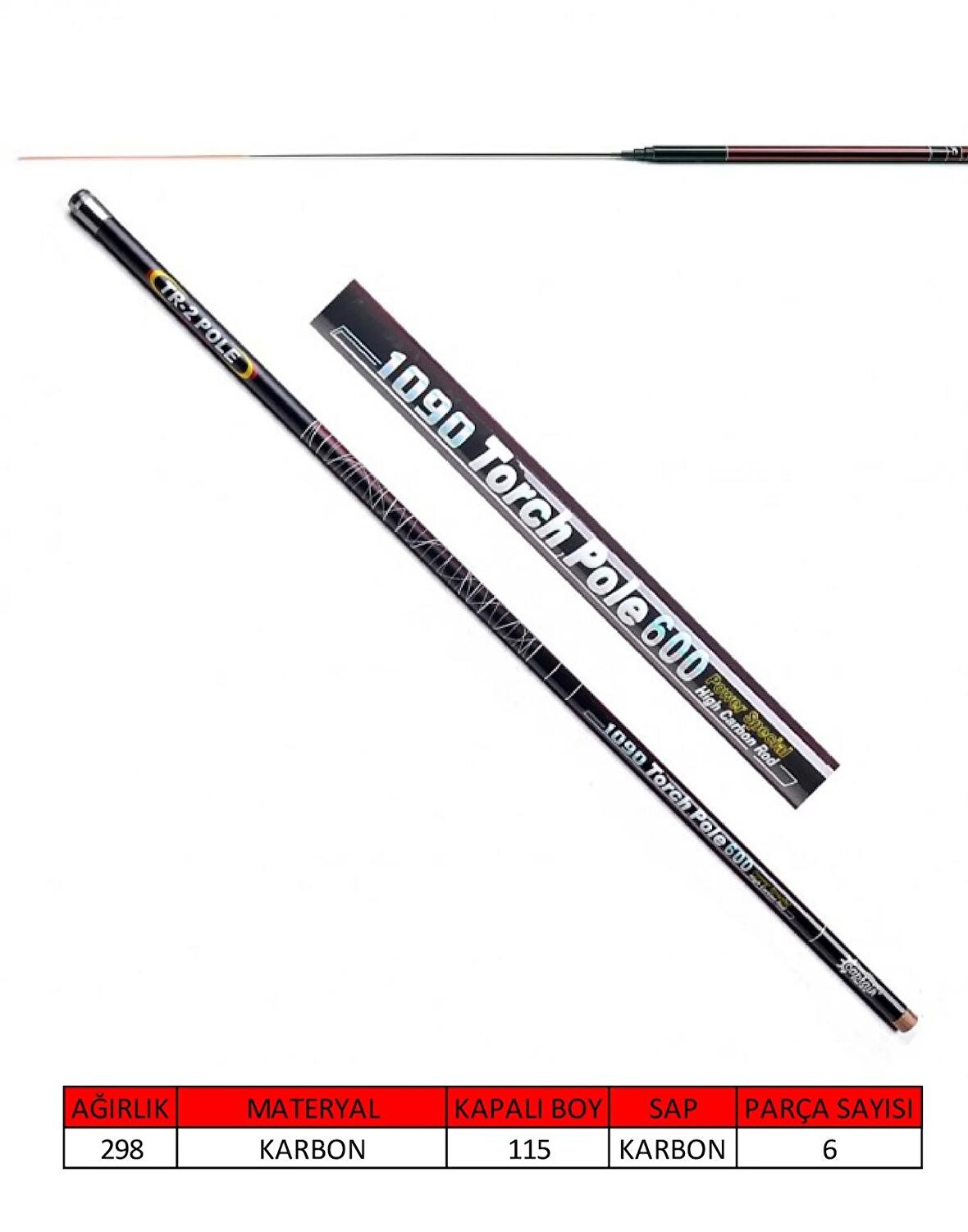 Captain 1090 Torch Pole 40T Karbon Göl Kamışı 600 cm