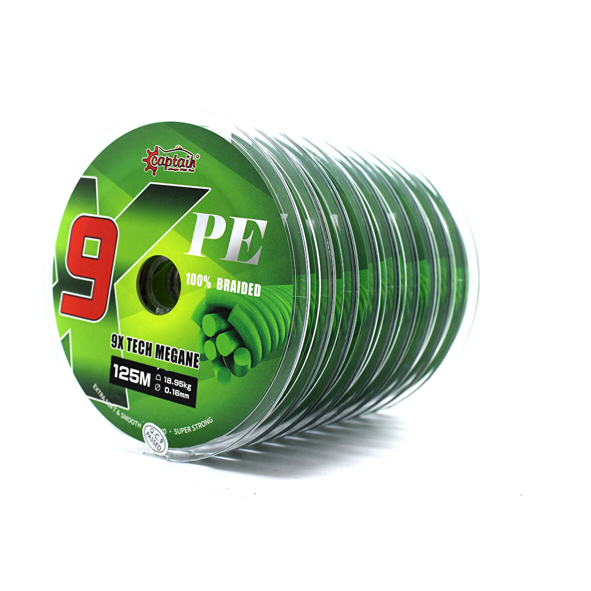 Captain X9 Megane Tech PE 9 Örgü Spin İpi 125mt Dark Green 0,16mm