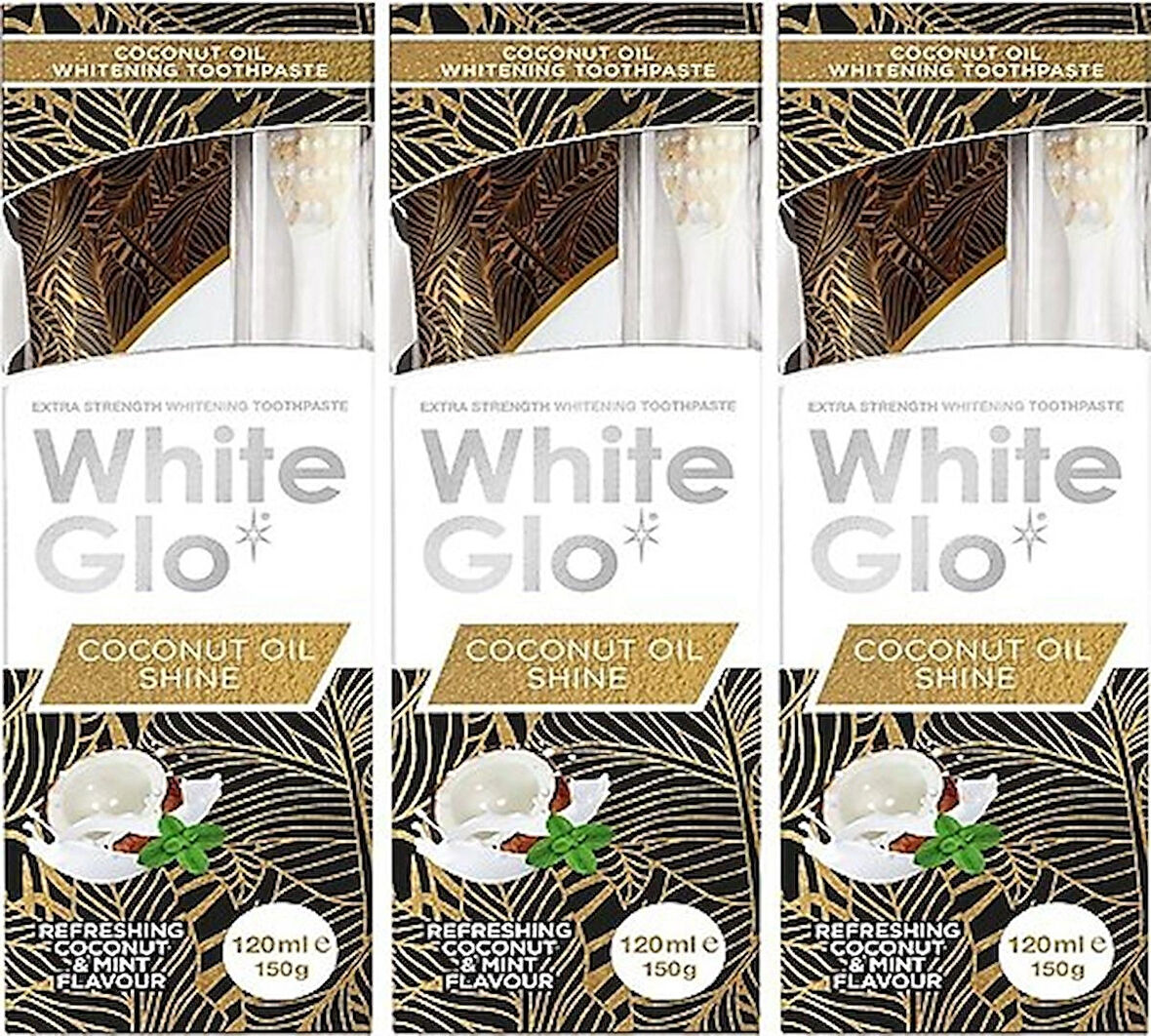 White Glo Hindistan Cevizi Özlü Beyazlatıcı Diş Macunu Avantaj Paket x3