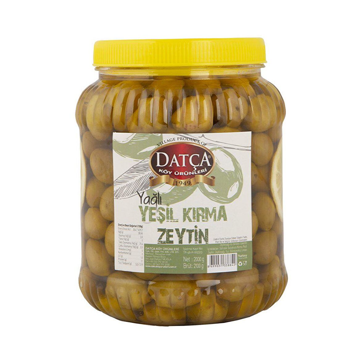 Datça Domat Yağlı Kırma Zeytin 2 Kg