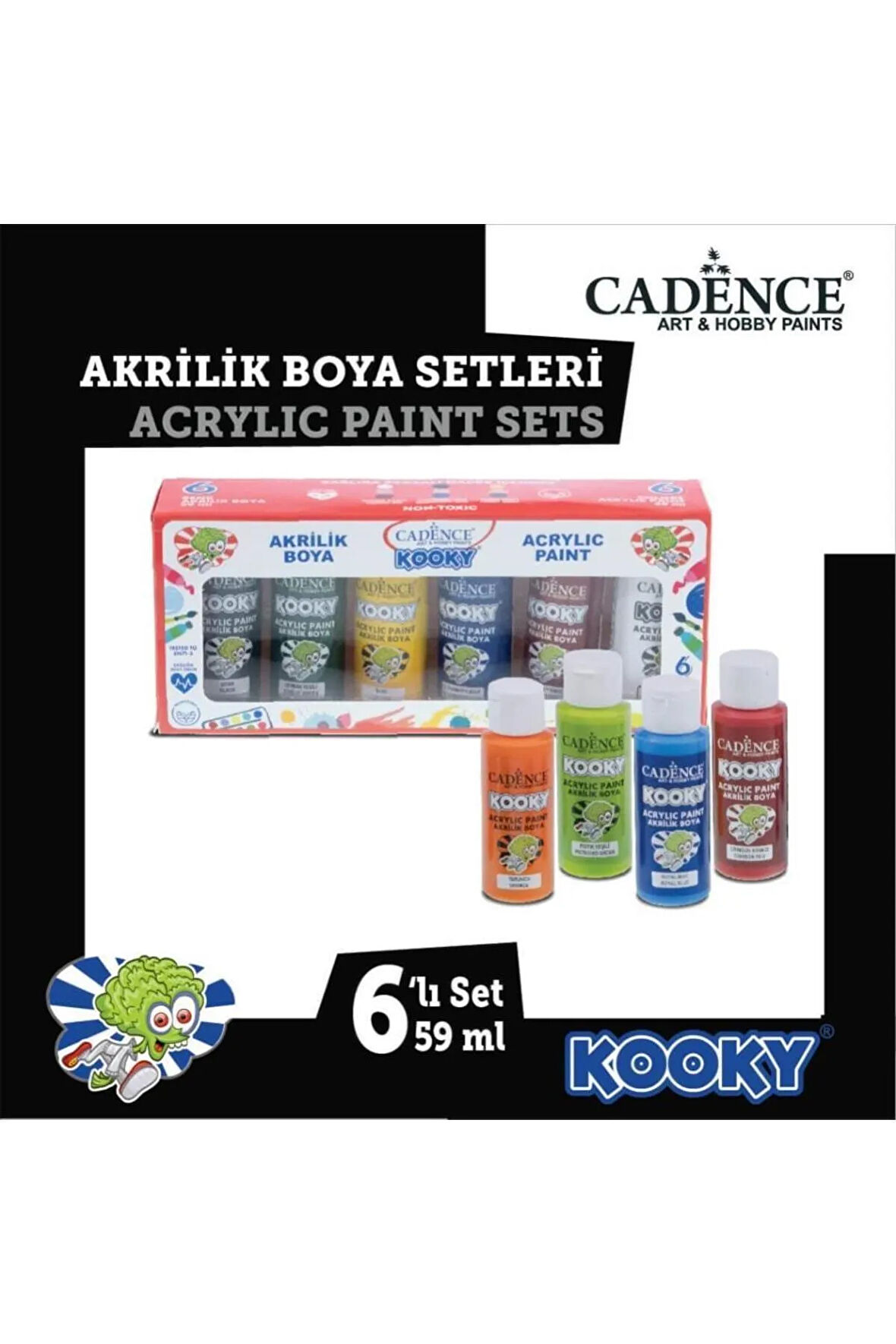 Kooky Akrilik Boya 59ml 6 Lı Set1