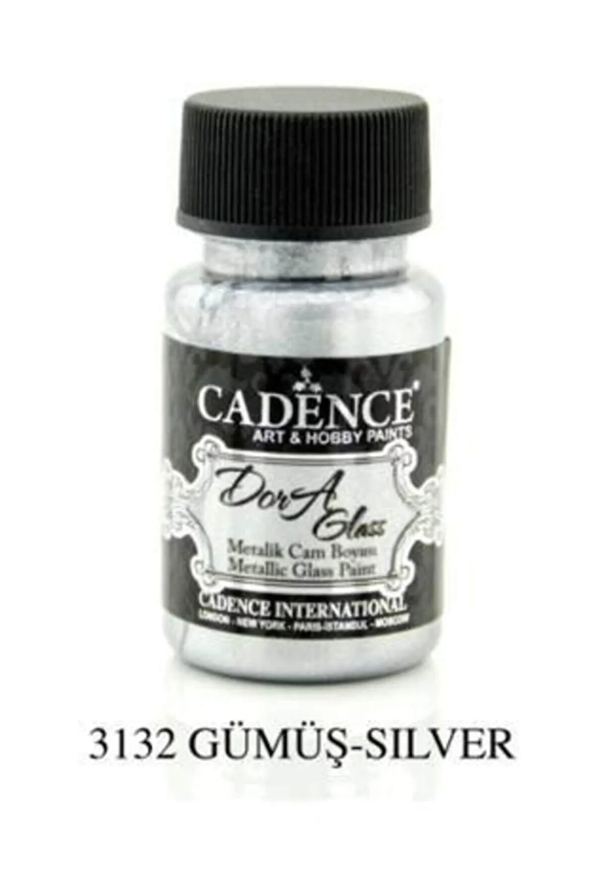 Dora Glass Metalik Cam Boyası 50 ml. 3132 GÜMÜŞ