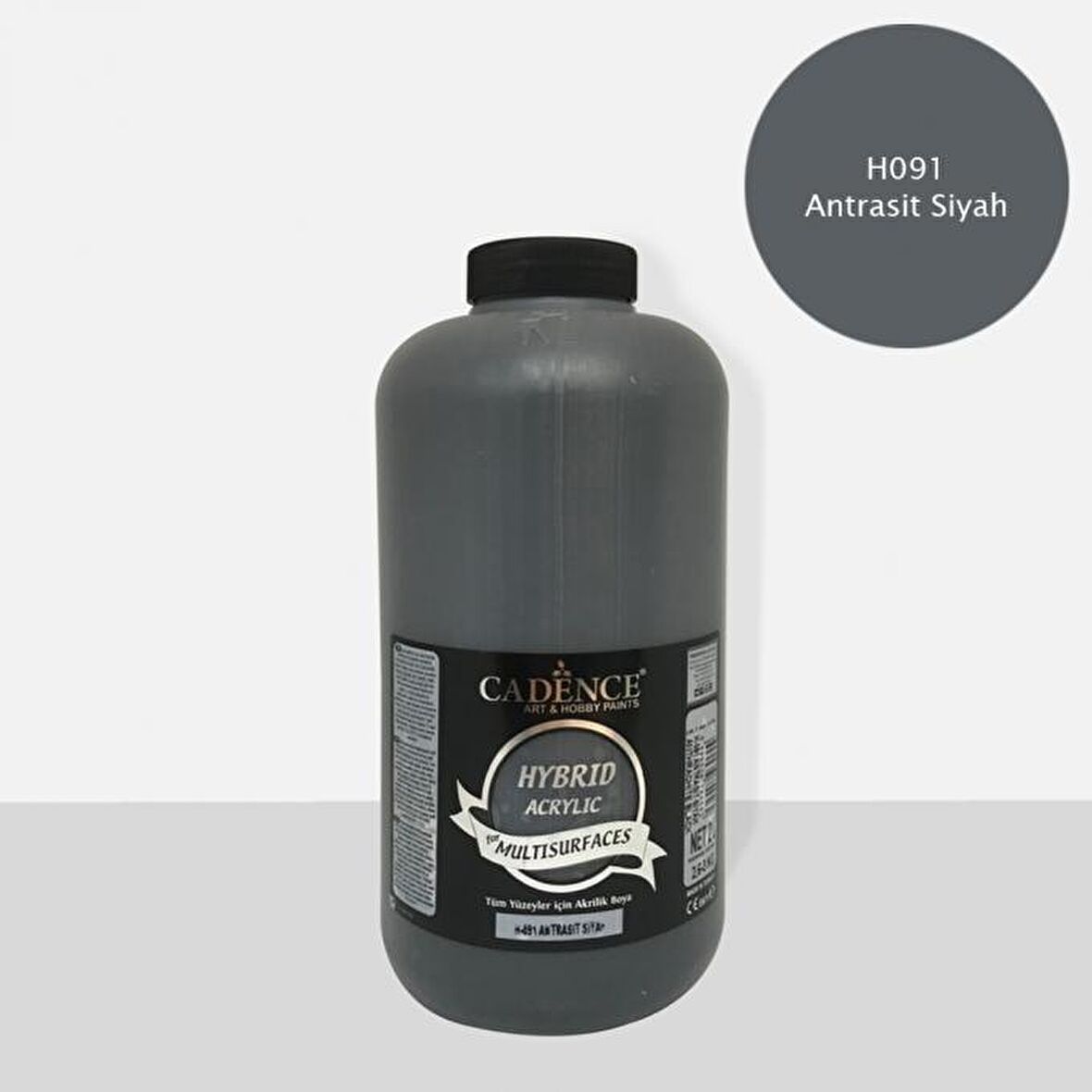 Cadence Hybrid Multisurfaces Akrilik Boya 2000ml H091 Antrasit S.