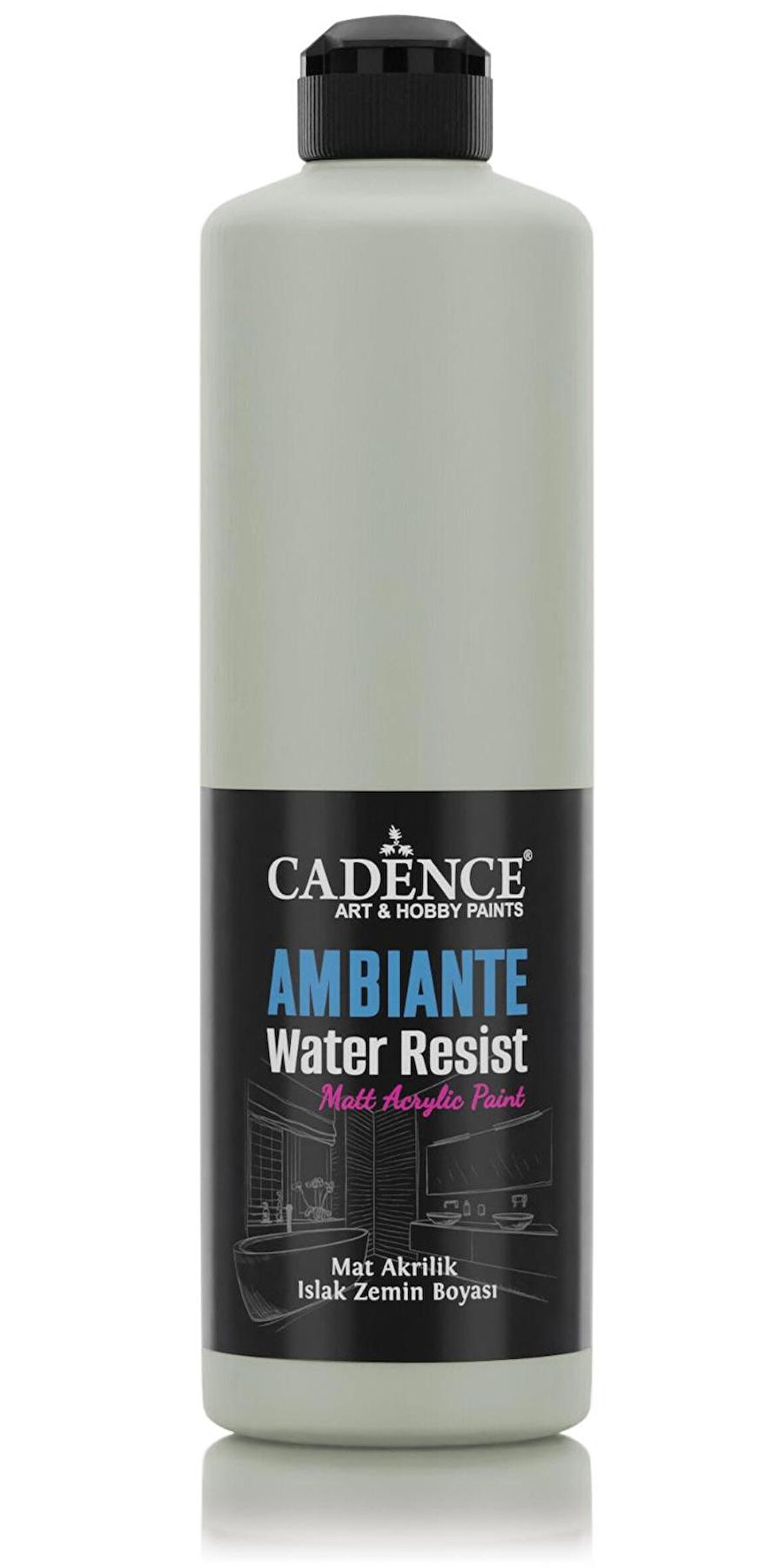 AMBIENTE ISLAK ZEMİN BOYASI AW-12 KÜF YEŞİLİ 500ML + KATALİZÖR 20GR