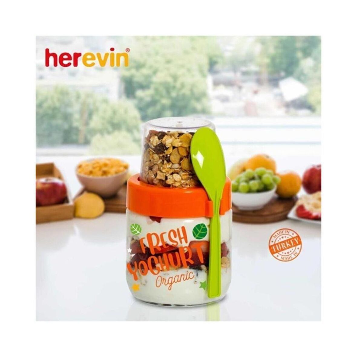 Herevin Vakumlu 425 ml Cam Kavanoz