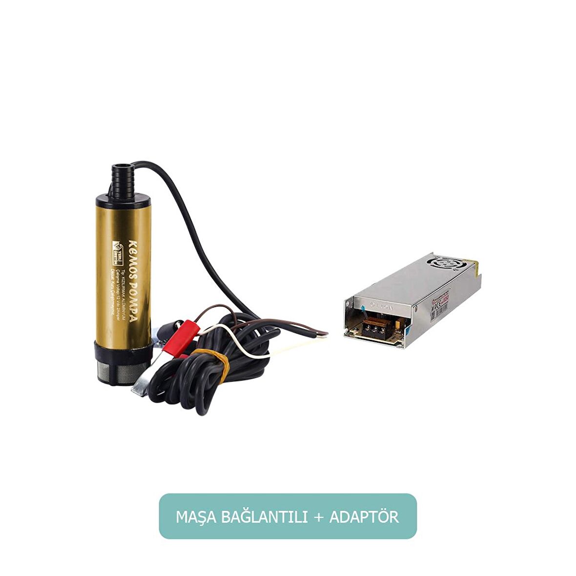 KIZILIRMAK 12 VOLT ALÜMİNYUM DALGIÇ TİPİ SIVI AKTARMA POMPASI (FİLTRE + ADAPTÖR)