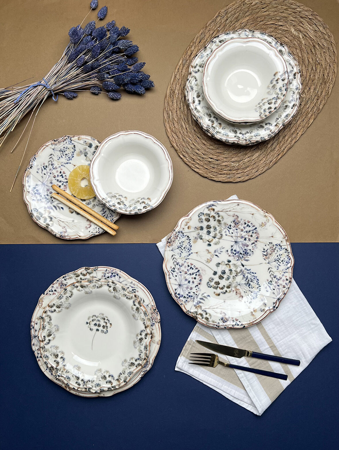 Kadıkızı Triana 24 Parça 6 Kişilik Fine Stoneware Yemek Takımı