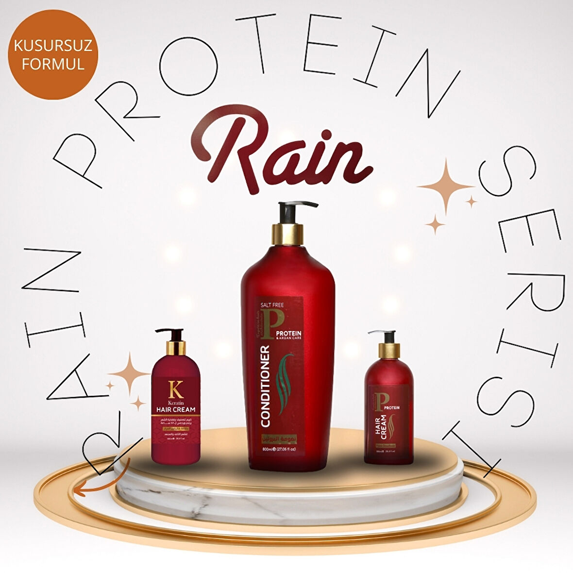 Rain Protein Serisi: Saçlarınızı Güçlendiren 3 lü Saç Kremi Bakım Seti