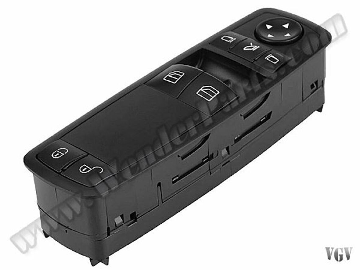 Mercedes Cam Dugmesi On Sol (siyah, Komple, On Kapılar, Ayna Katlamalı) A-Class W169 04>12 B-Class W245 05>11 - Wenderparts Ma1698206510bk