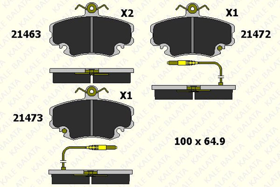Renault On Fren Balatası Dacıa Logan 06>12 Renault R9-11-19-21 Symbol II 08> Clio I 98>03 Megane I 96>03  1. - Kale B 21463 182 34 Ans