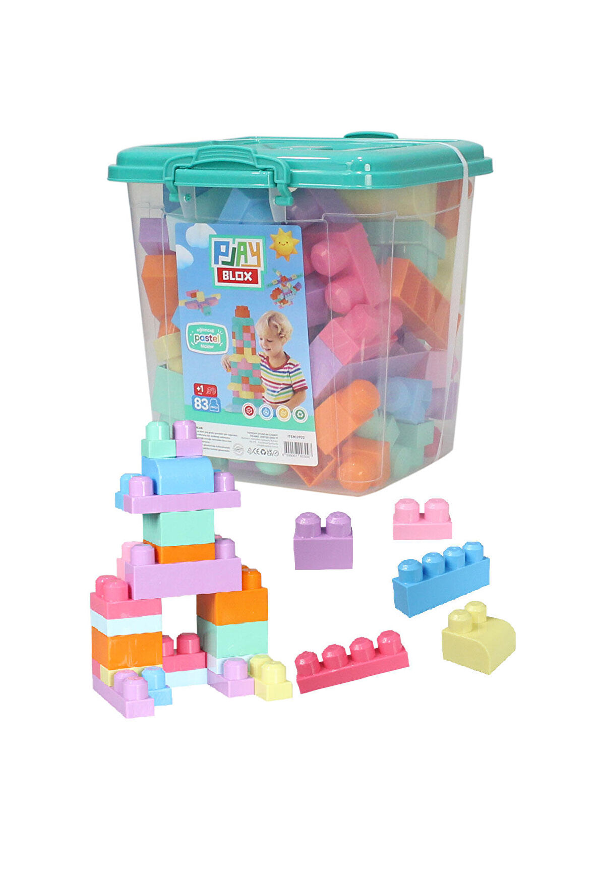 Play Blox 2922 Pastel Renkler Mega Blok Seti 83 Parça Kovalı