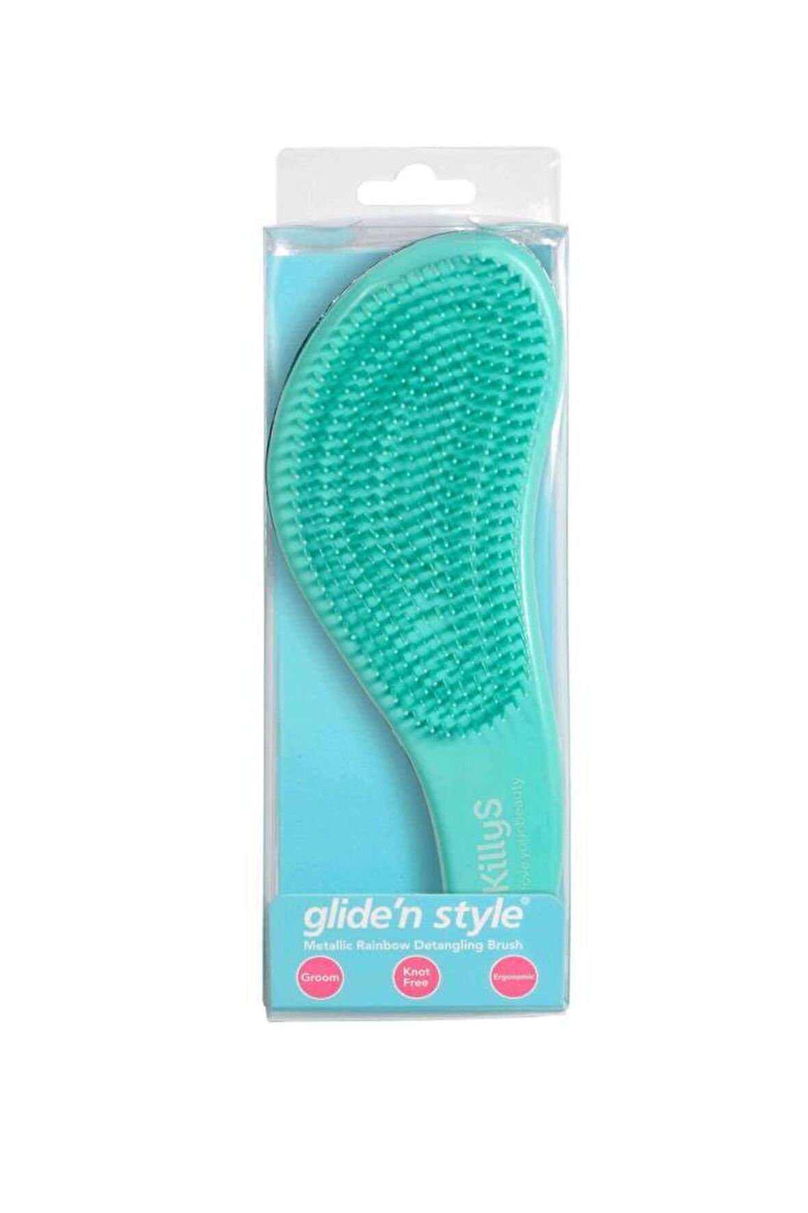 Glide'n Style GS-247 Metalik Gökkuşağı Ergonomik Saç Açma Tarama Fırçası