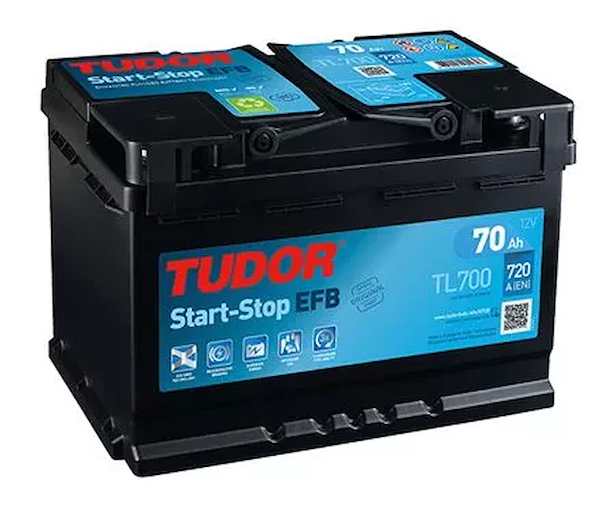 Aku Aku 12v 70 Ah 760a Start Stop Efb L03 (278×175×190) (sulu) - Tudor Tl700