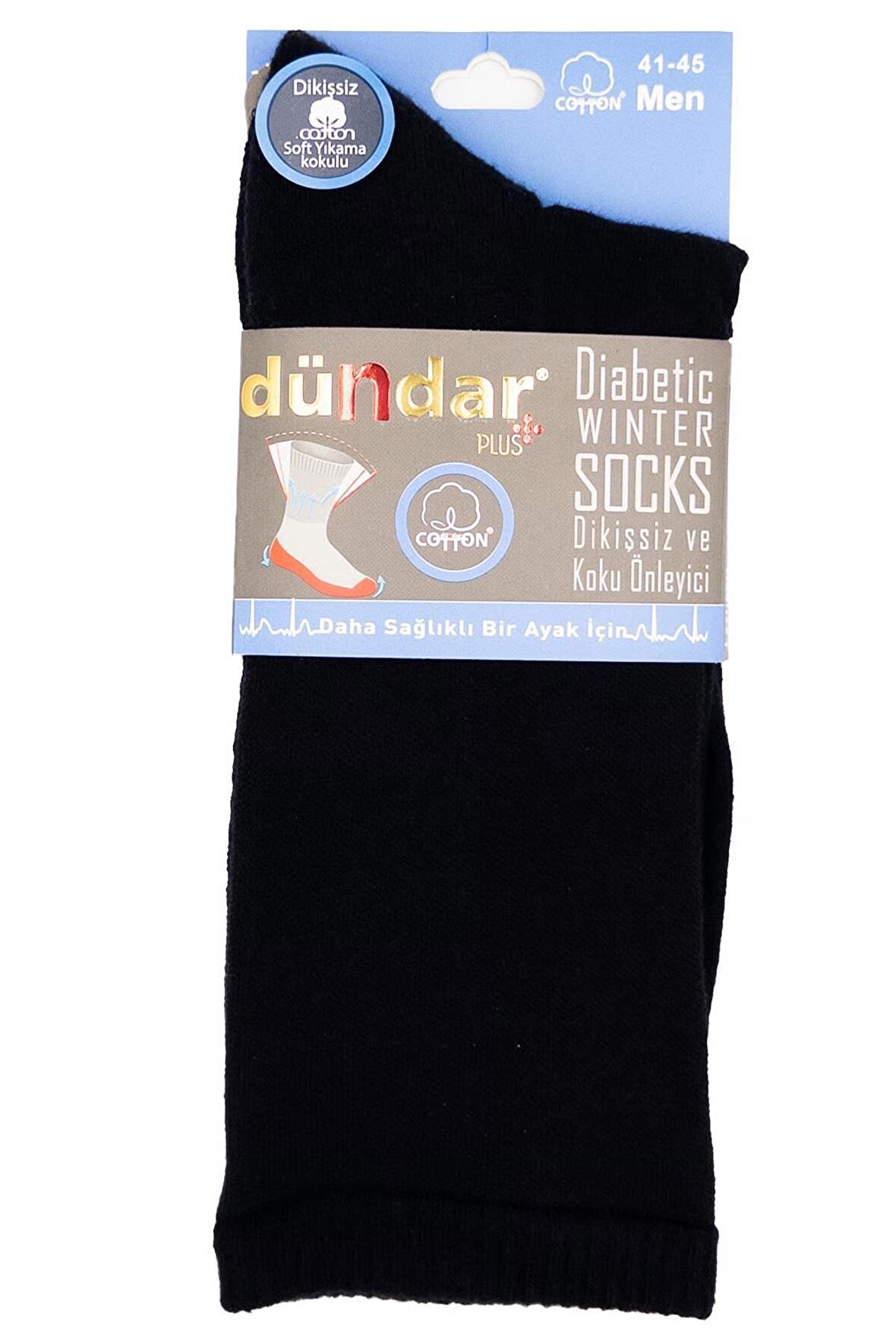 PLUS ERKEK HAVLU COTTON DİYABETİK SİYAH 6'LI 5053