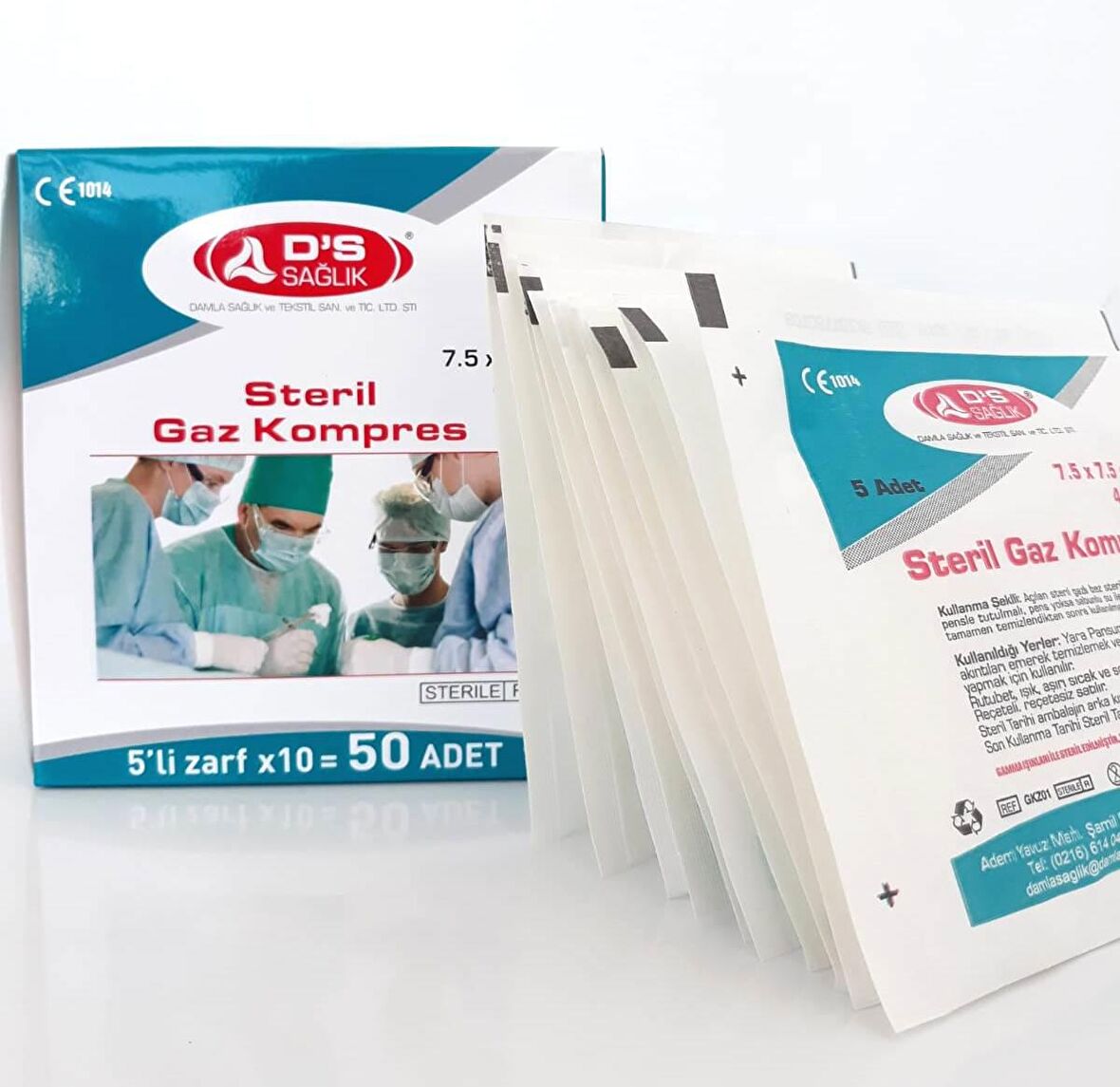 STERİL GAZ KOMPRES 7.5X7.5  5 X 10=50 Lİ ZARF