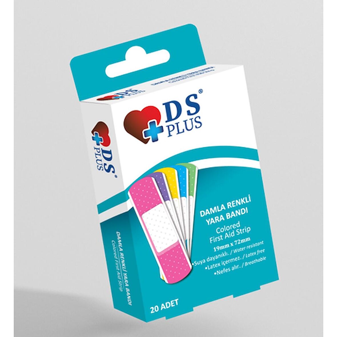 DS PLUS RENKLİ YARA BANDI 20 ADET 1 PAKET