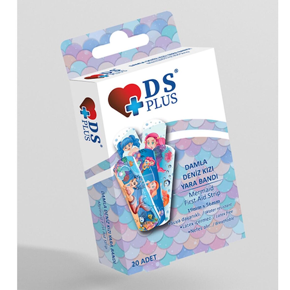 DS PLUS DENİZ KIZI KIZ ÇOCUK YARA BANDI 20 ADET 1 PAKET